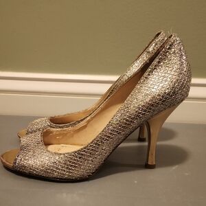 Nine West Glitter Peep-Toe Pumps